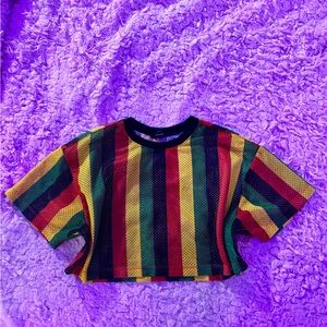 Mesh striped Crop Top